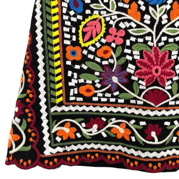 Lulus Dont Stop The Party Embroidered Mini Skirt Black Size Small - Picture 3 of 9